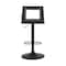 Armen Living Milan Adjustable Swivel Black Faux Leather and Black Wood Bar Stool with Black Base LCMLBABLBL - alternate 10